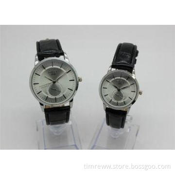 Alloy leather strap Couple Wrist Watches analog quartz watc